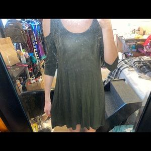 Olive green and black striped dress!